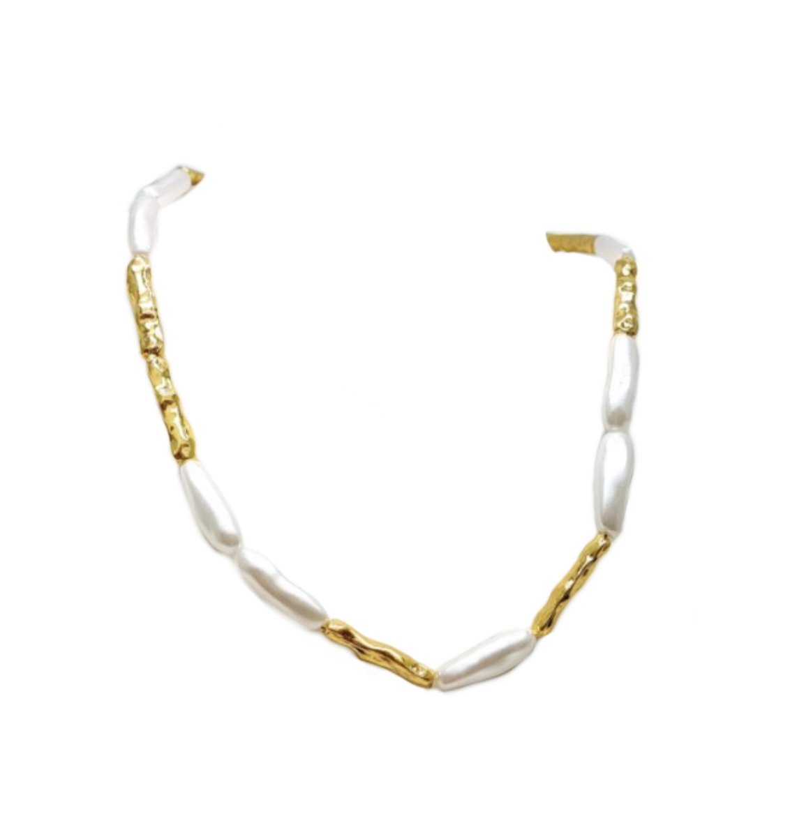 Collar Onda – Dorado y Perlas